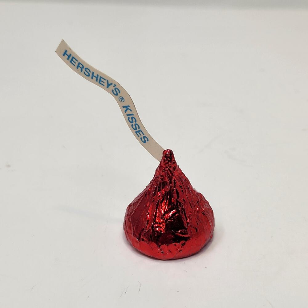 Hallmark Vintage Hersey Kiss Red Foil Look Brooch Pin 1989 Candy Replica Jewelry